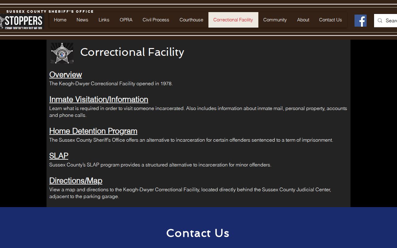 Keogh-Dwyer Correctional Facility Sussex County release records page